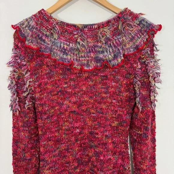 Chic Ruffled Knit Sweater in Multicolor - Picture 10 of 15